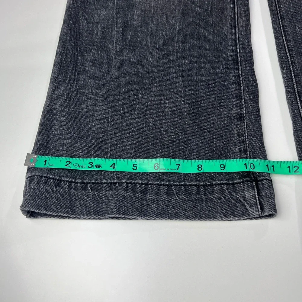 Rolla's High Rise Wide Leg Jeans Womens 28 Black Sailor‎ Front Patch Pockets